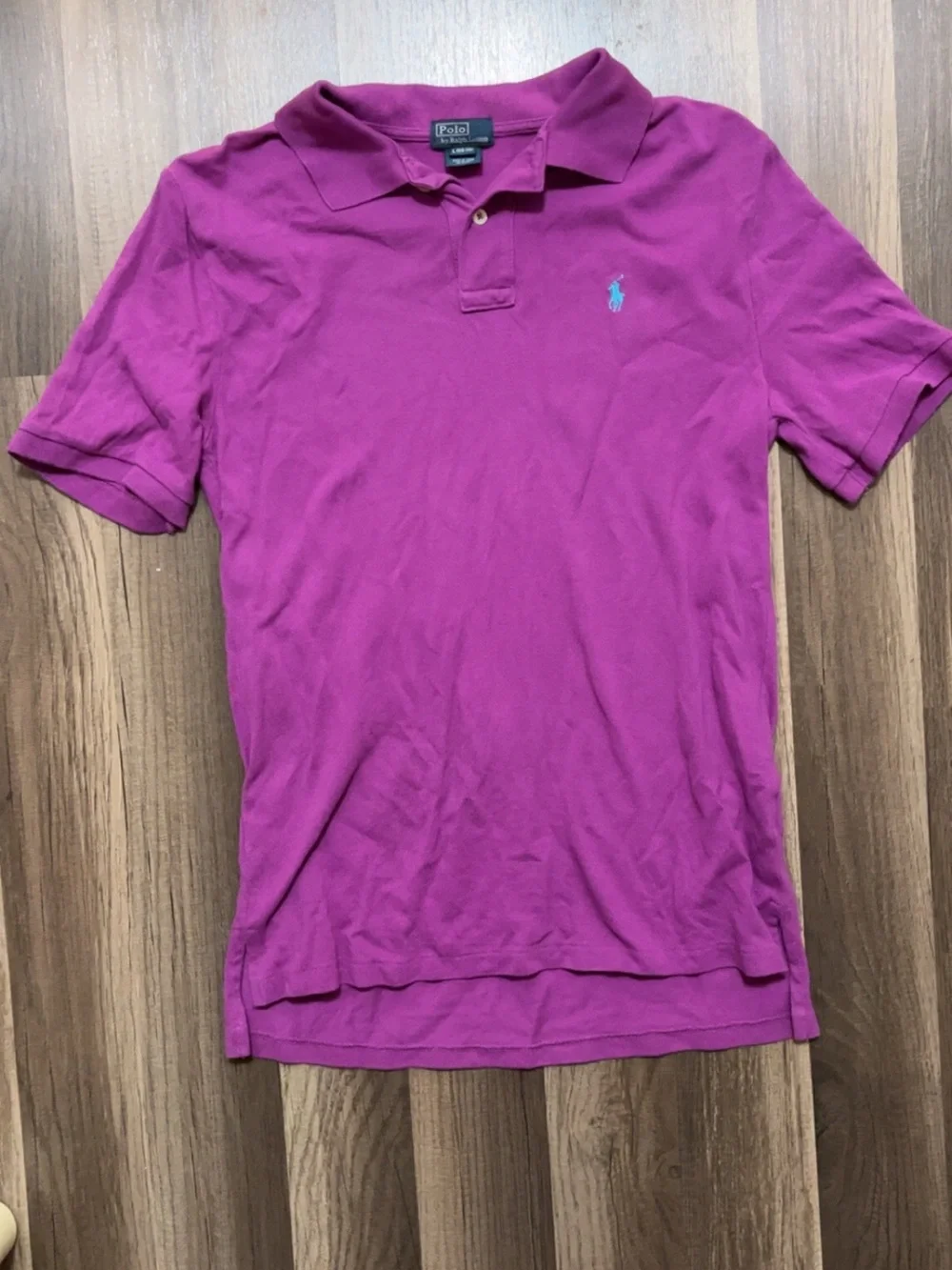 POLO RALPH LAUREN Boys Large 14-16 100% Cotton Button Polo Purple Shirt
